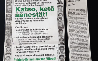 KOUVOLAN VIHREÄT TÄYTTI 30 VUOTTA – KIITOKSET PERUSTAJAJÄSENILLE
